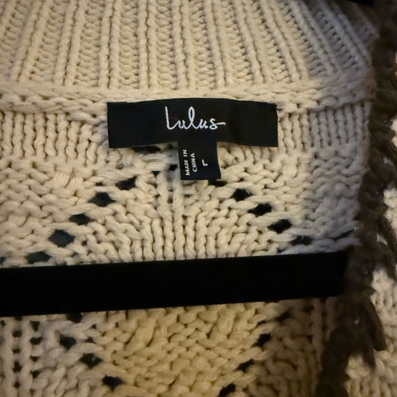 Lulus Weather Cream Loose Knit Cardigan Sweater – Size L - Picture 4 of 6